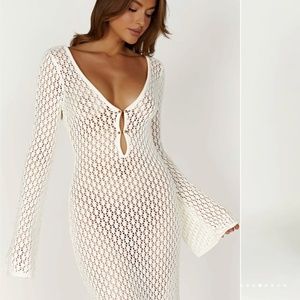 MESHKI Kayleigh Crotchet Fishtail Maxi Dress (XS)